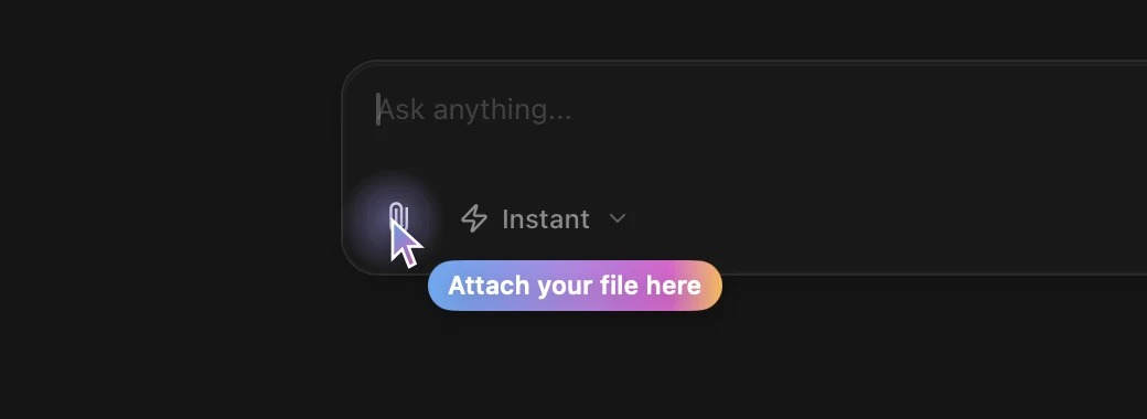 Xyla's cursor pointing to the attach button with a label